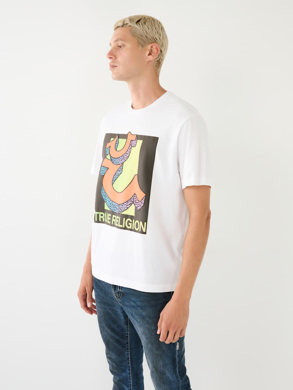 True Religion Relaxed T-Shirt Double Retro Optic White