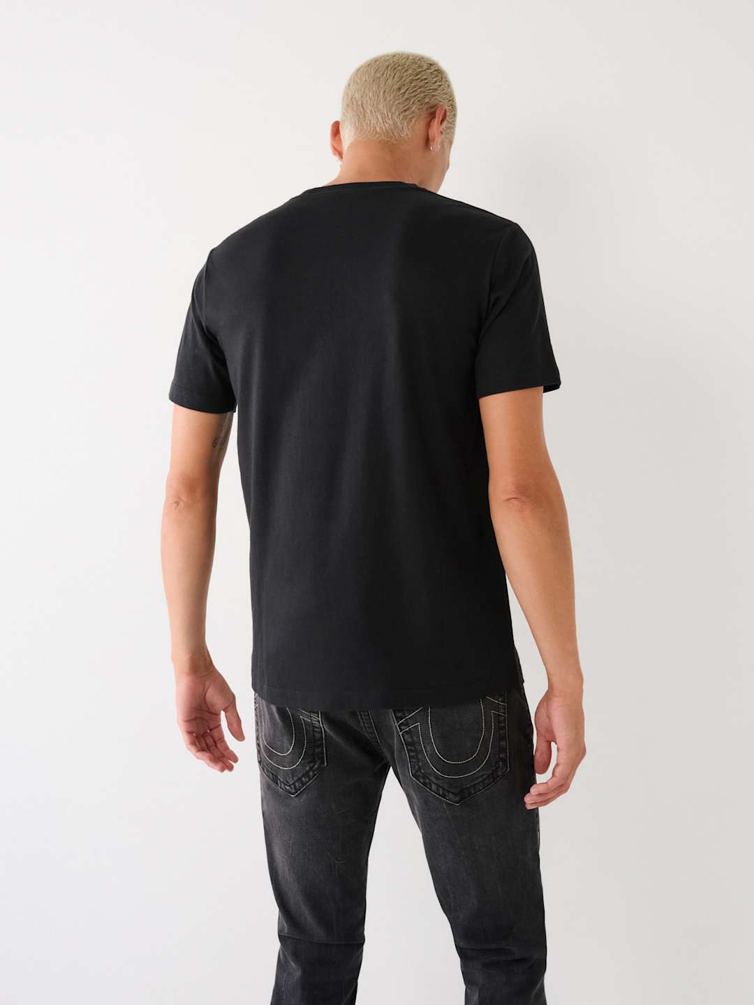 True Religion T-Shirt Buddha In A Box Jet Black