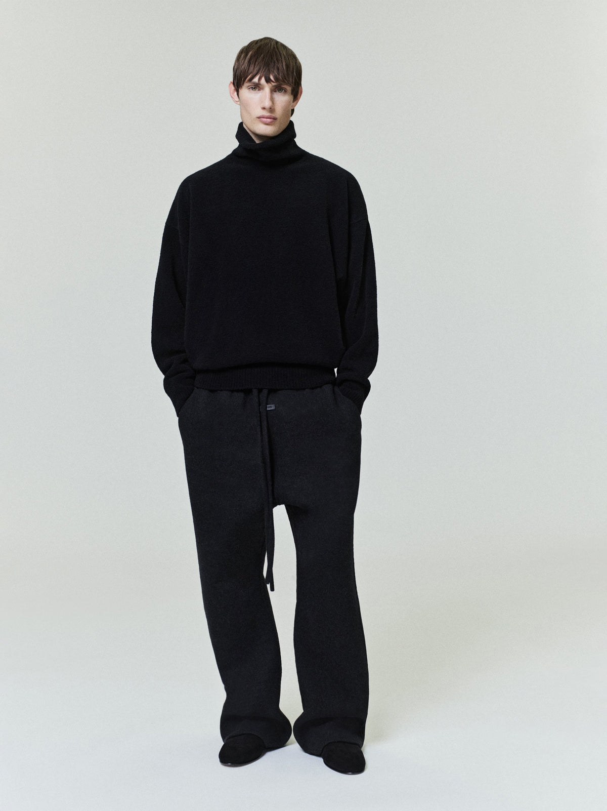 Wool Split High Neck Sweater