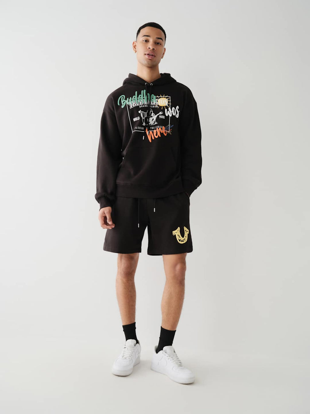 True Religion Hoodie Relaxed Logo Black