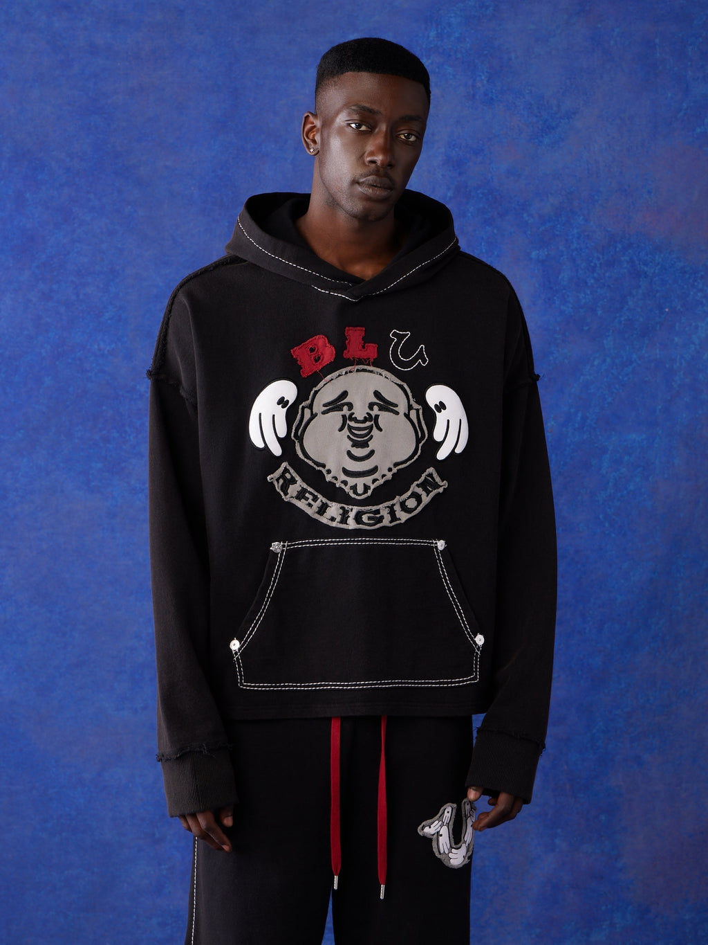 True Religion Blu X Tr Hoodie Faint Black
