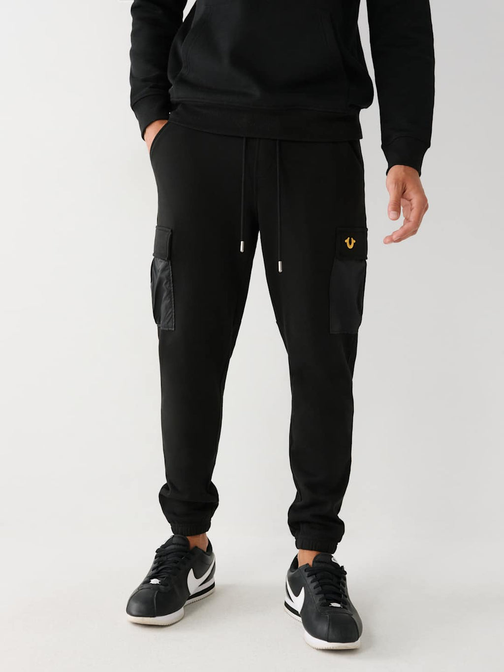 True Religion Track Pants Cargo Revolt Jet Black