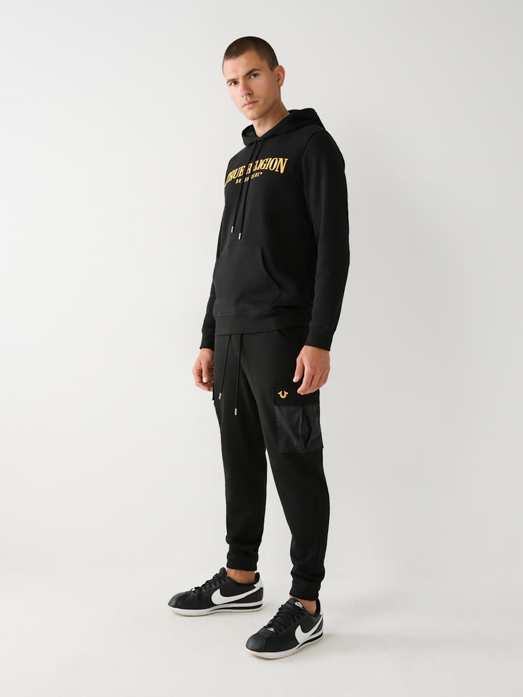 True Religion Track Pants Cargo Revolt Jet Black