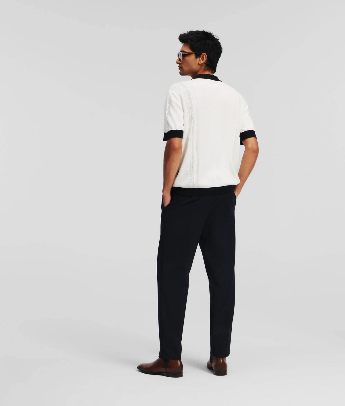 Karl Lagerfeld KNITTED SHORT-SLEEVED SHIRT
