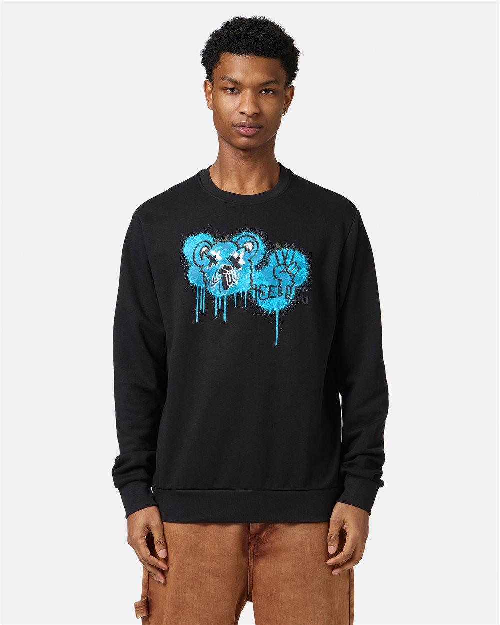 Iceberg Crewneck Sweatshirt With Classic Regular Fit And Bear Print