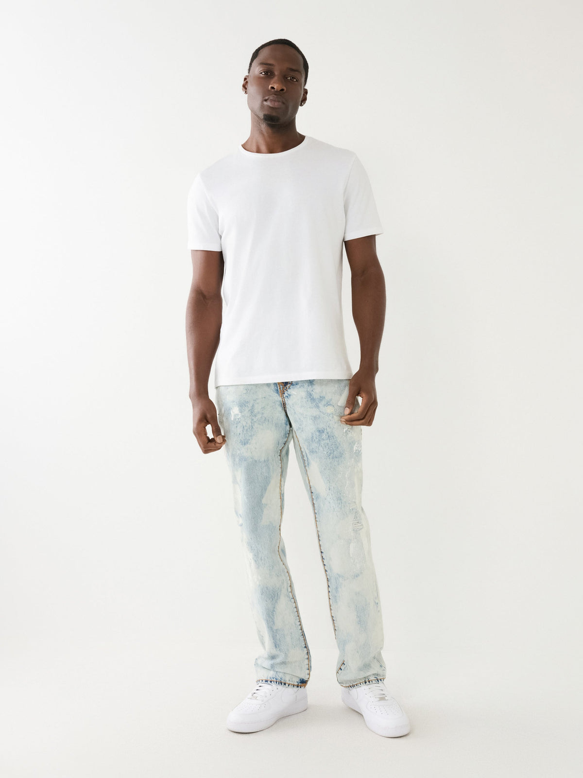 True Religion Ricky Jeans Flap Rips Light Wash