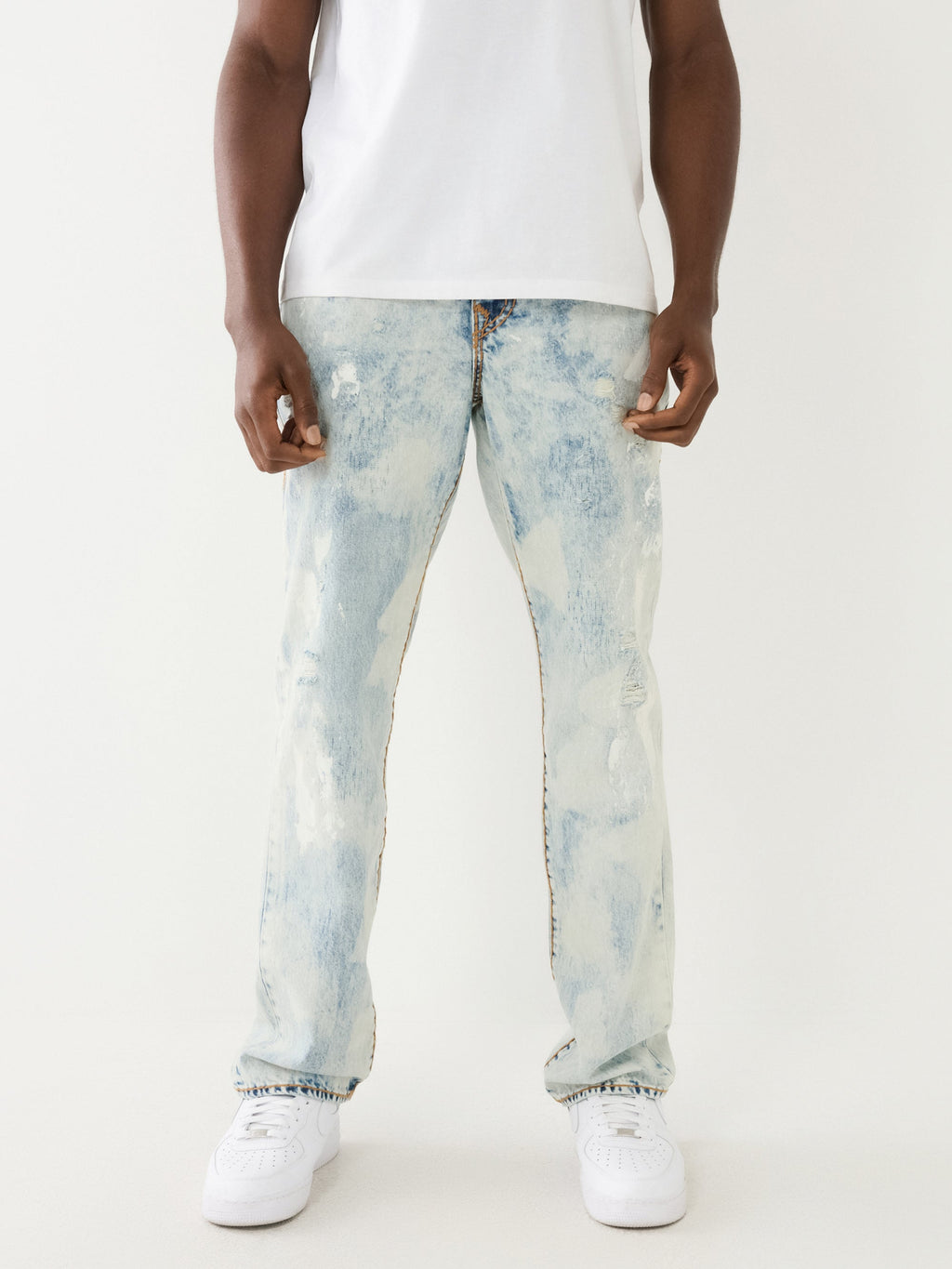 True Religion Ricky Jeans Flap Rips Light Wash