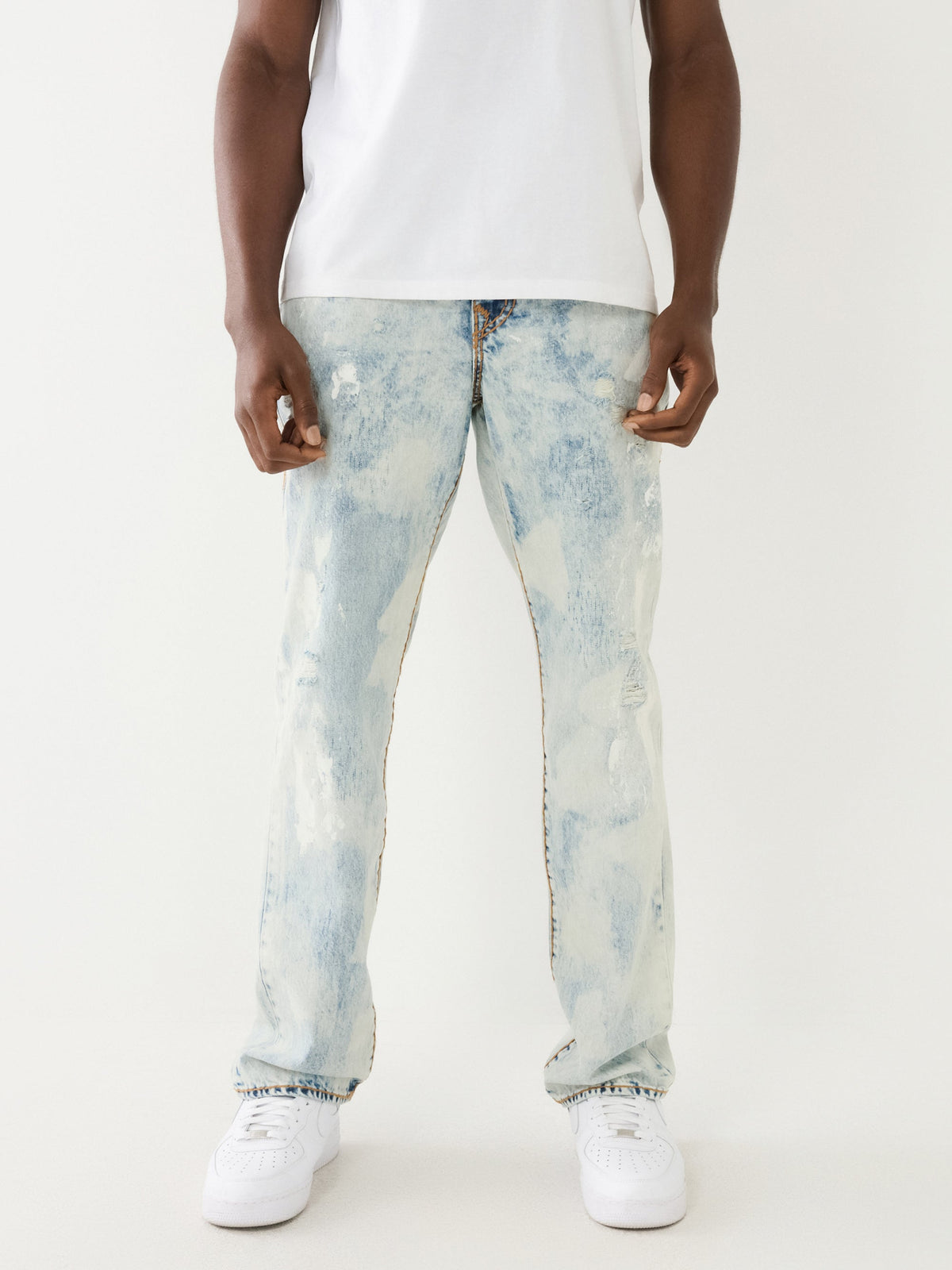 True Religion Ricky Jeans Flap Rips Light Wash