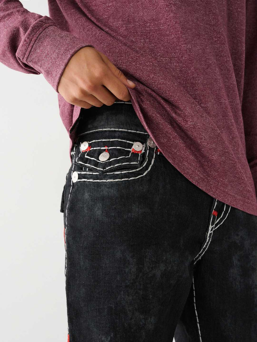 True Religion Rocco Super T Flap In Scorpius Wash Black
