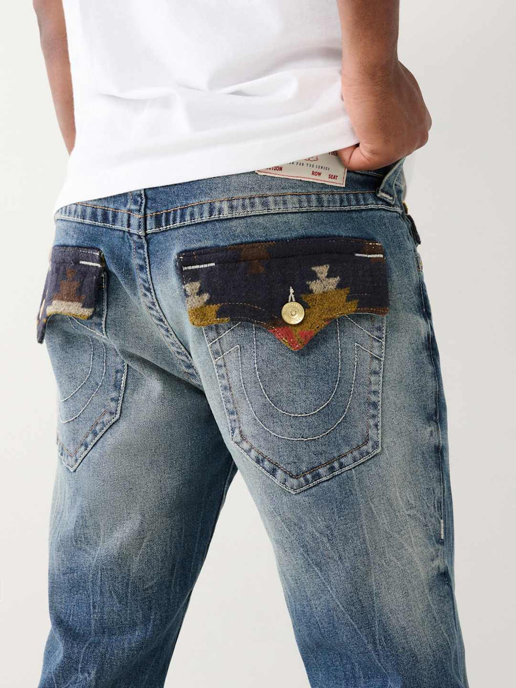 True Religion Ricky Jeans Worn Trophy Rips Medium Wash