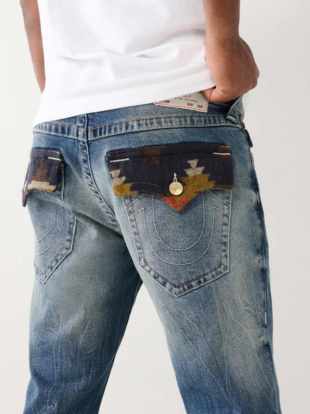 True Religion Ricky Jeans Worn Trophy Rips Medium Wash