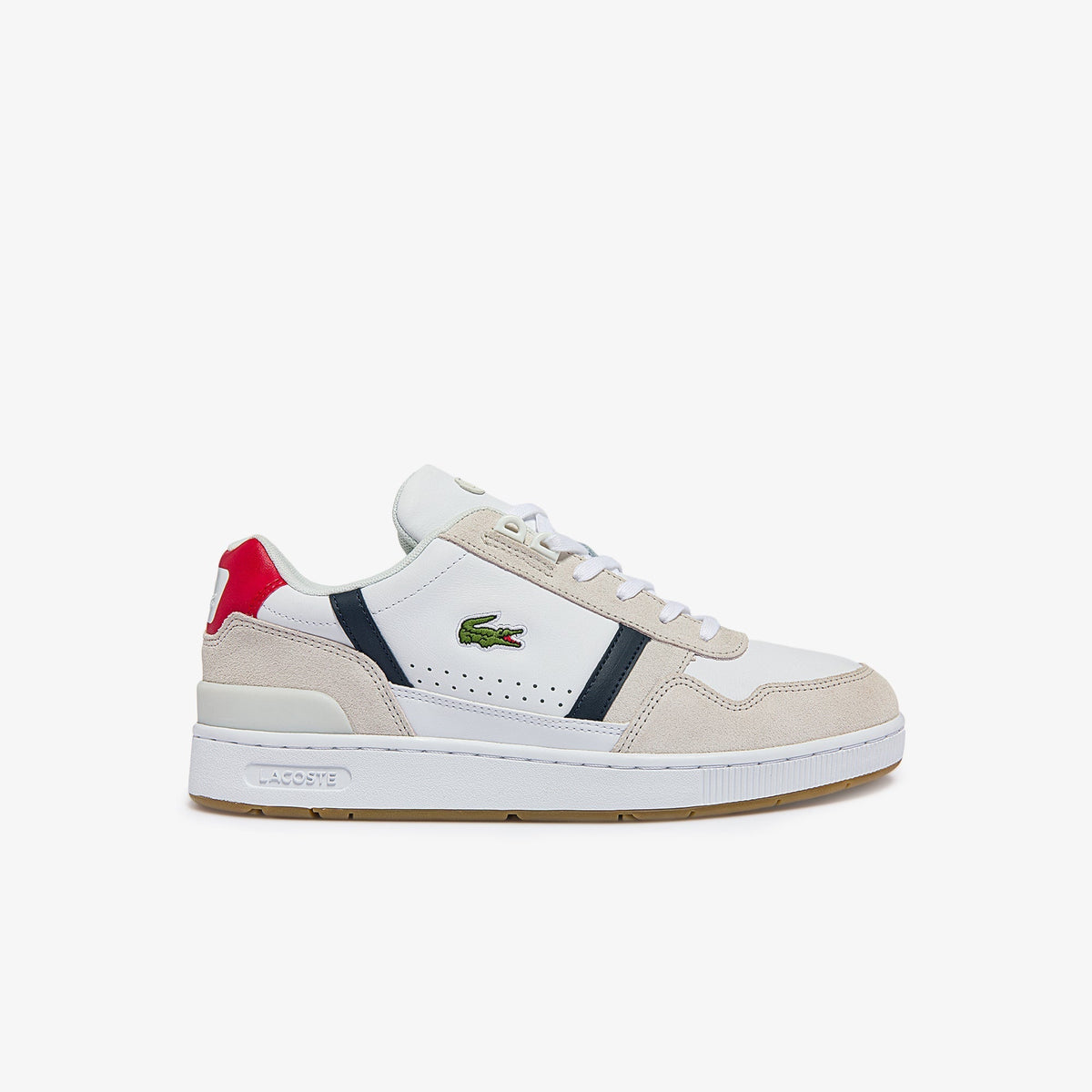 Lacoste Men's T-Clip Tricolour Leather and Suede Trainers