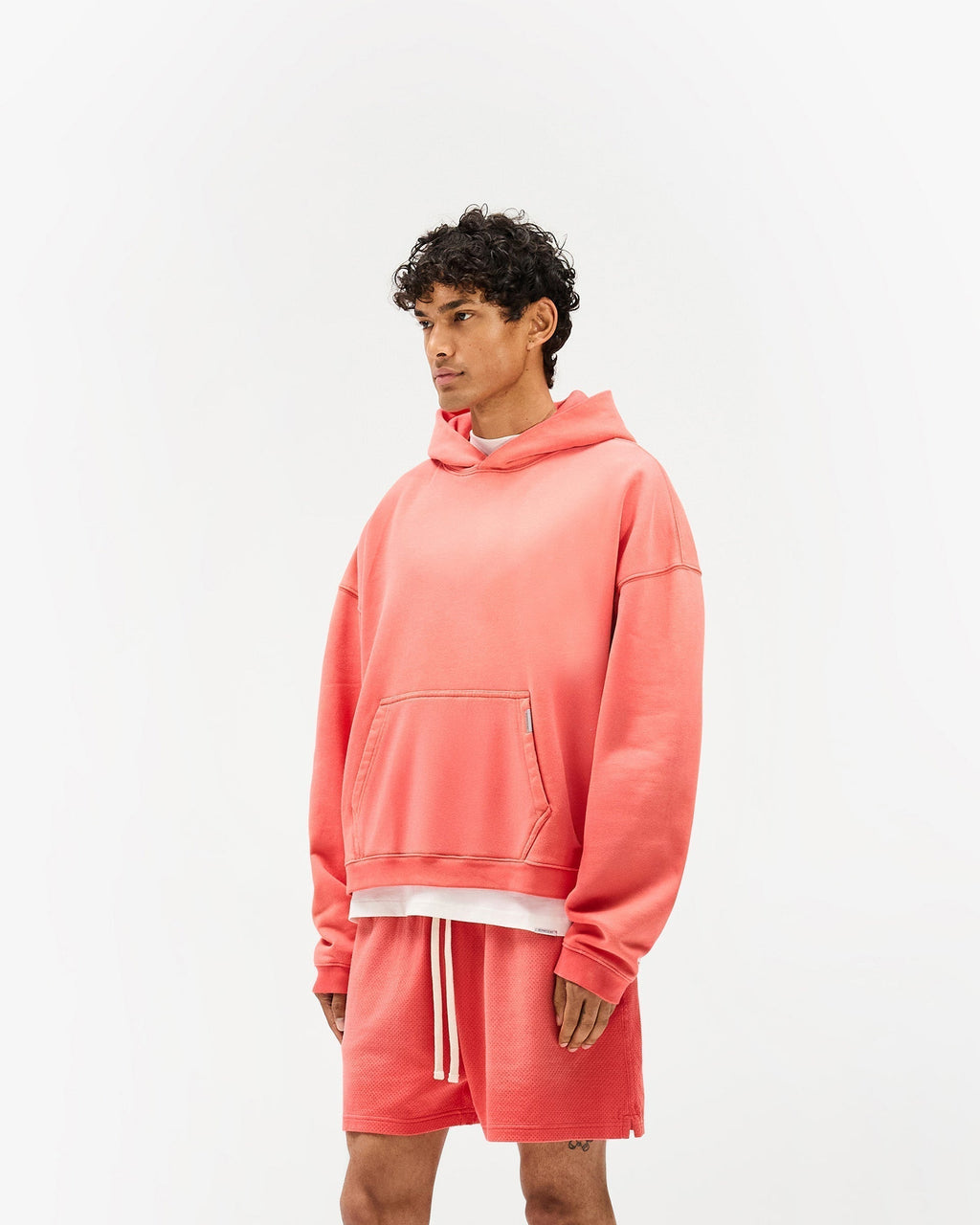 Initial Boxy Hoodie - Vintage Red