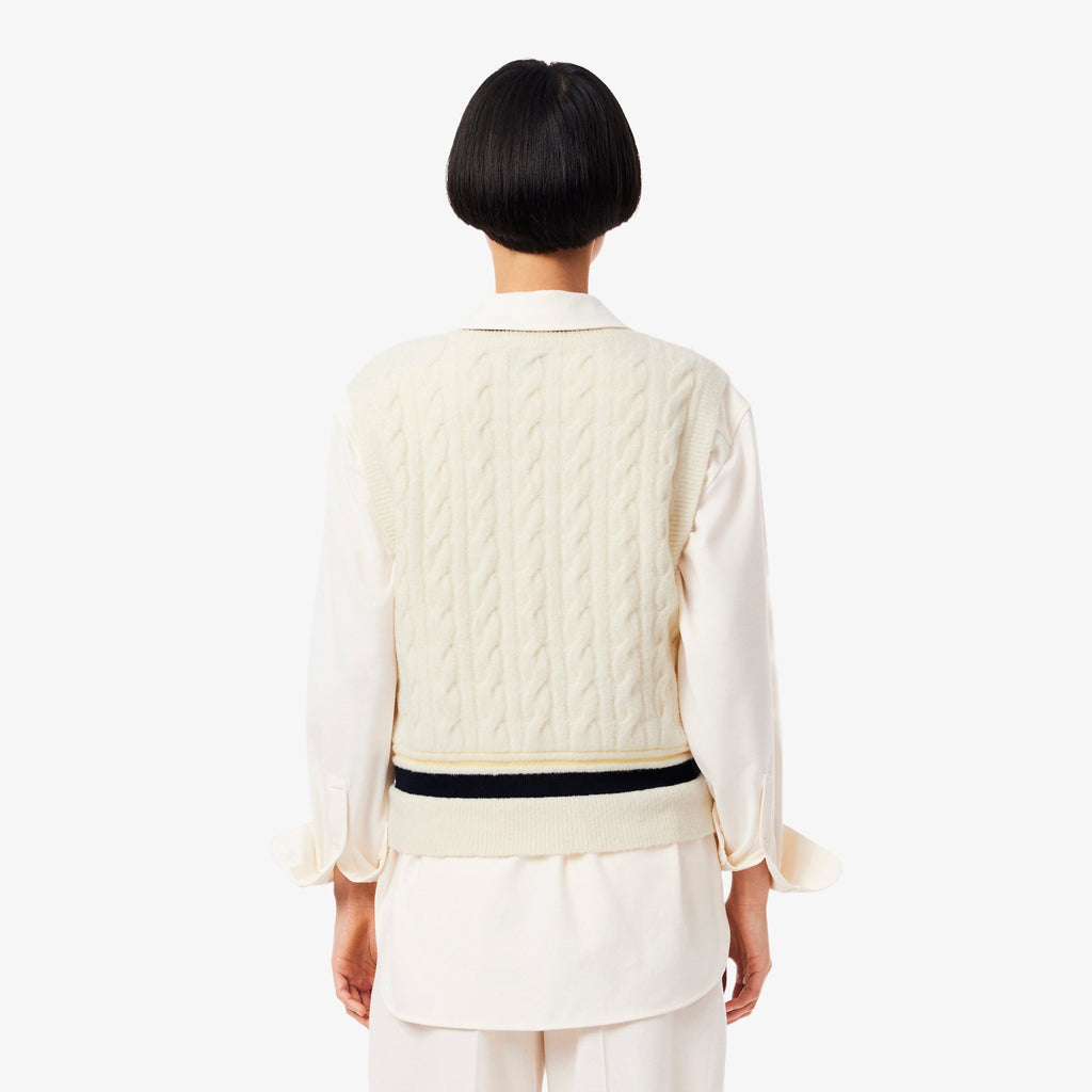 Lacoste Cable Knit Wool Sweater Vest - view 5