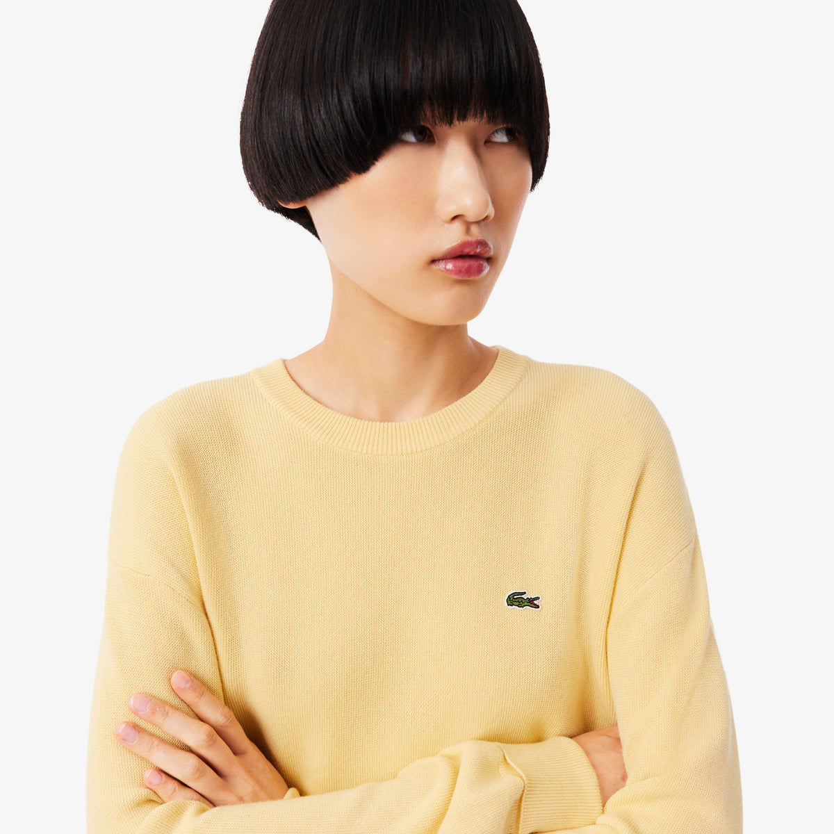 Lacoste Relaxed Fit Cotton Crew Neck Sweater - view 2