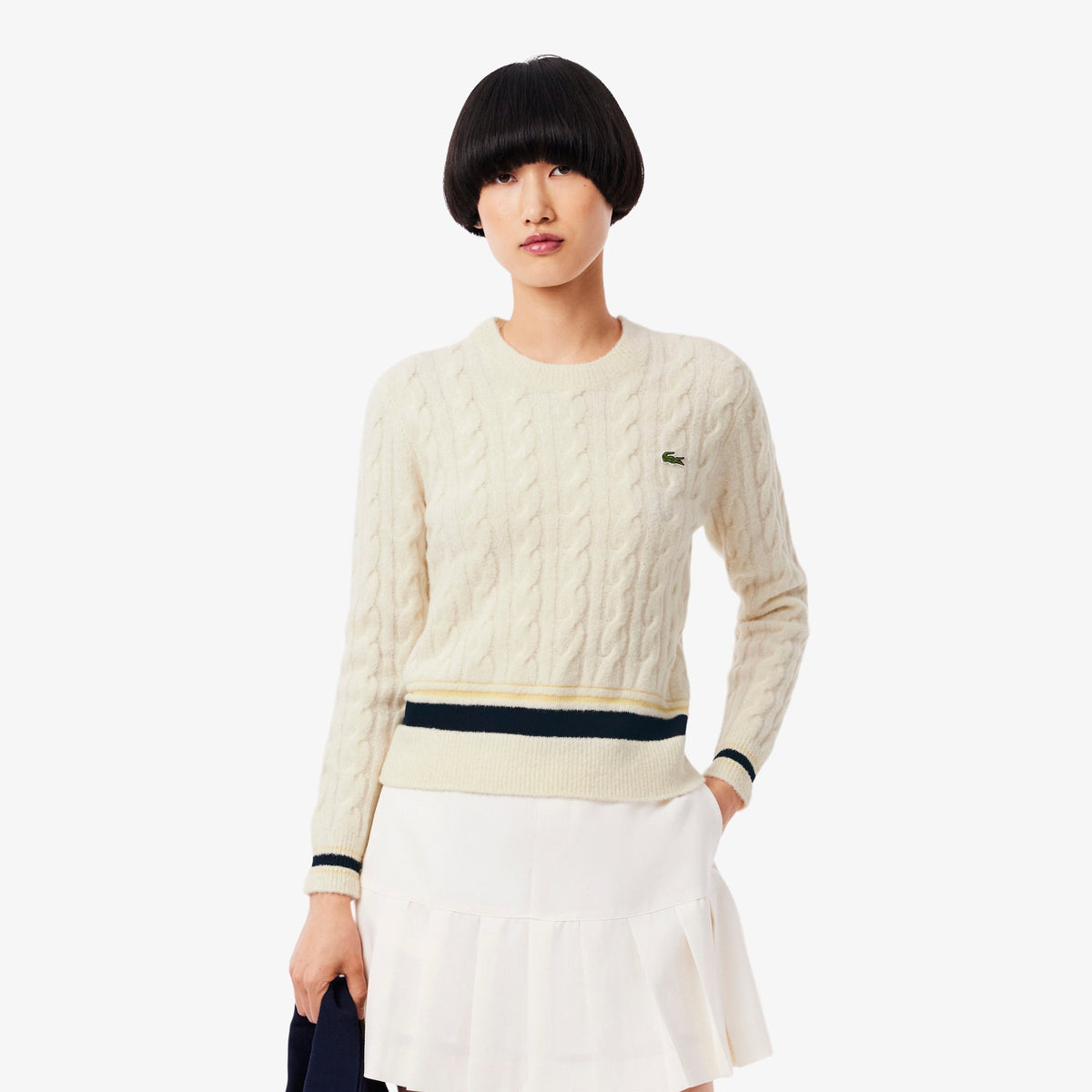 Lacoste Cable Knit Wool Sweater
