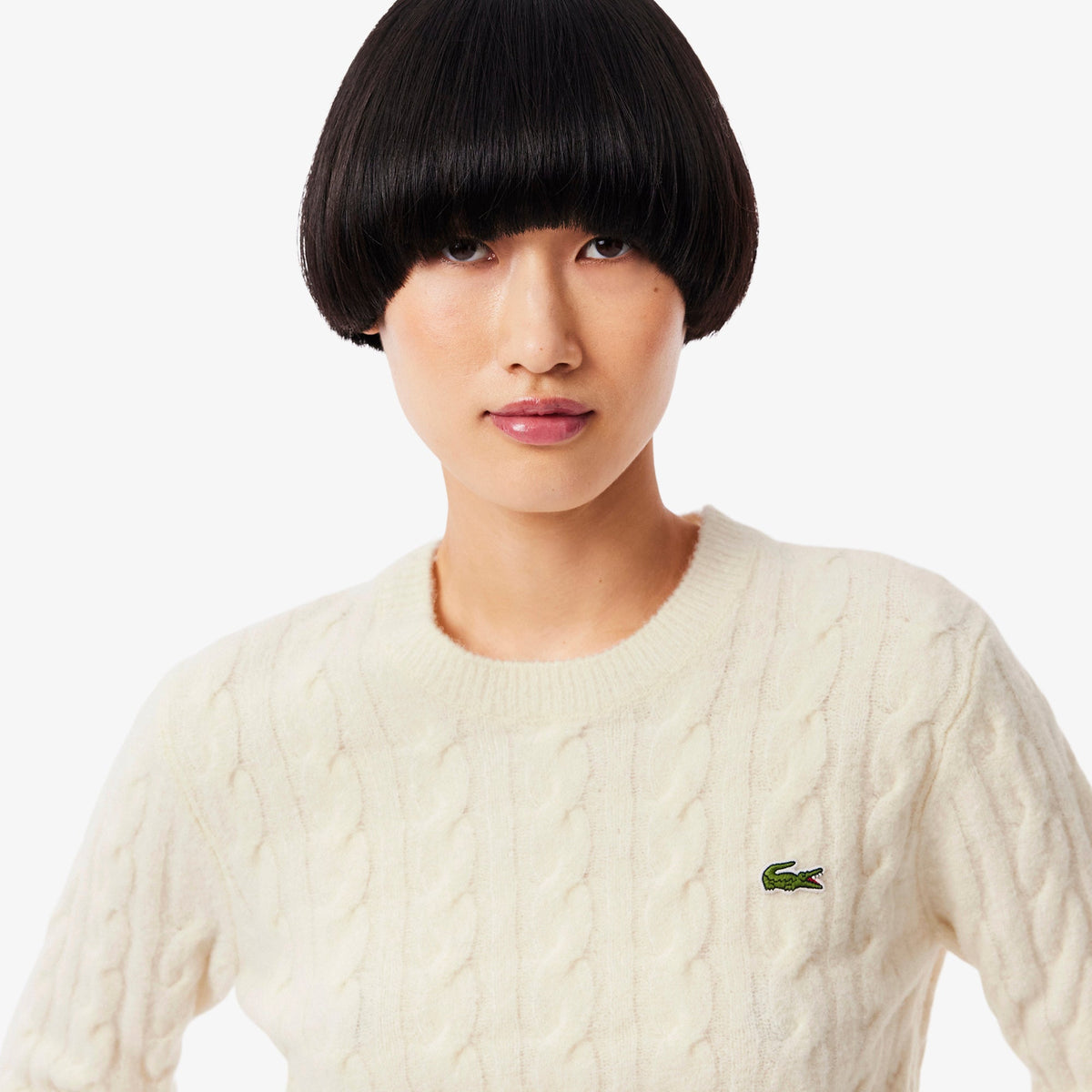 Lacoste Cable Knit Wool Sweater - view 2
