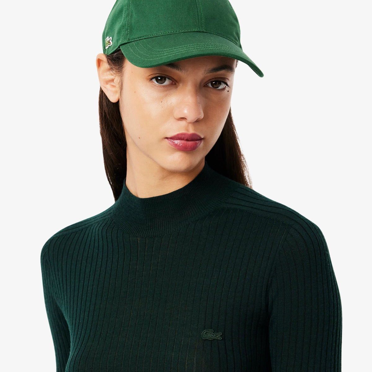 Lacoste High Neck Ribbed Knit Merino Wool Sweater - view 4