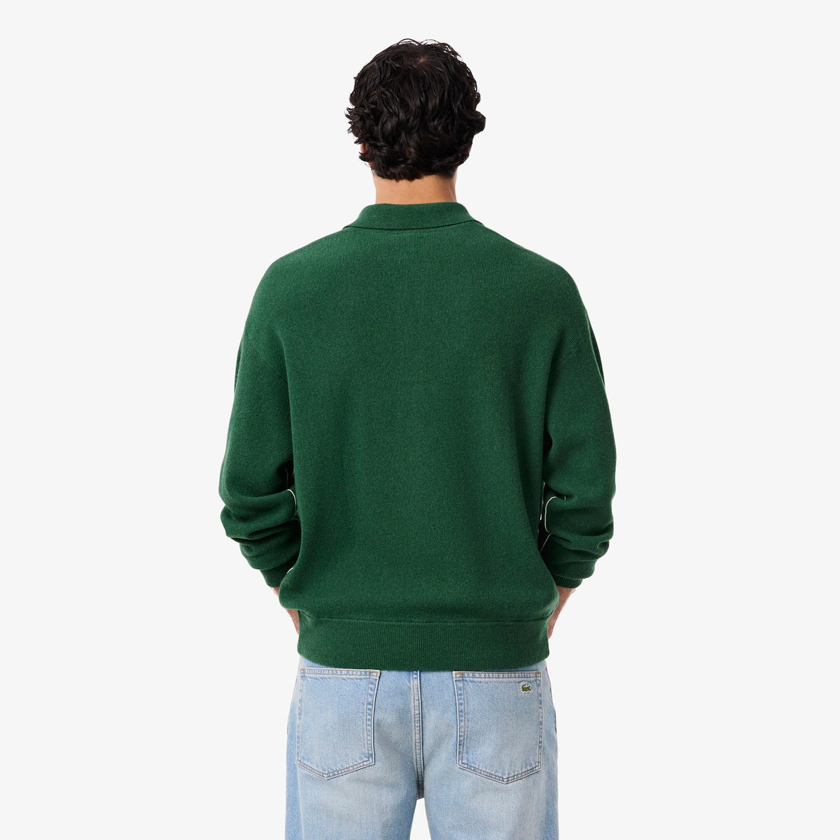 Lacoste Relaxed Fit Carded Wool Polo Sweater - view 4