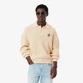 Lacoste Badge Accent Pearl Rib Polo Collar Sweater