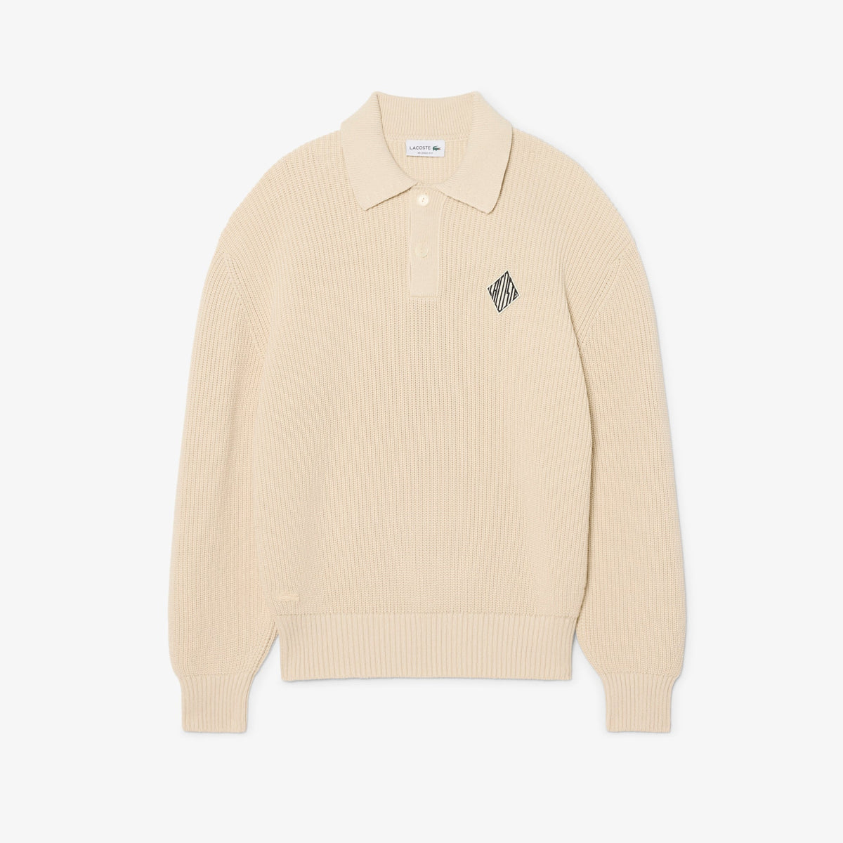 Lacoste Badge Accent Pearl Rib Polo Collar Sweater - view 5