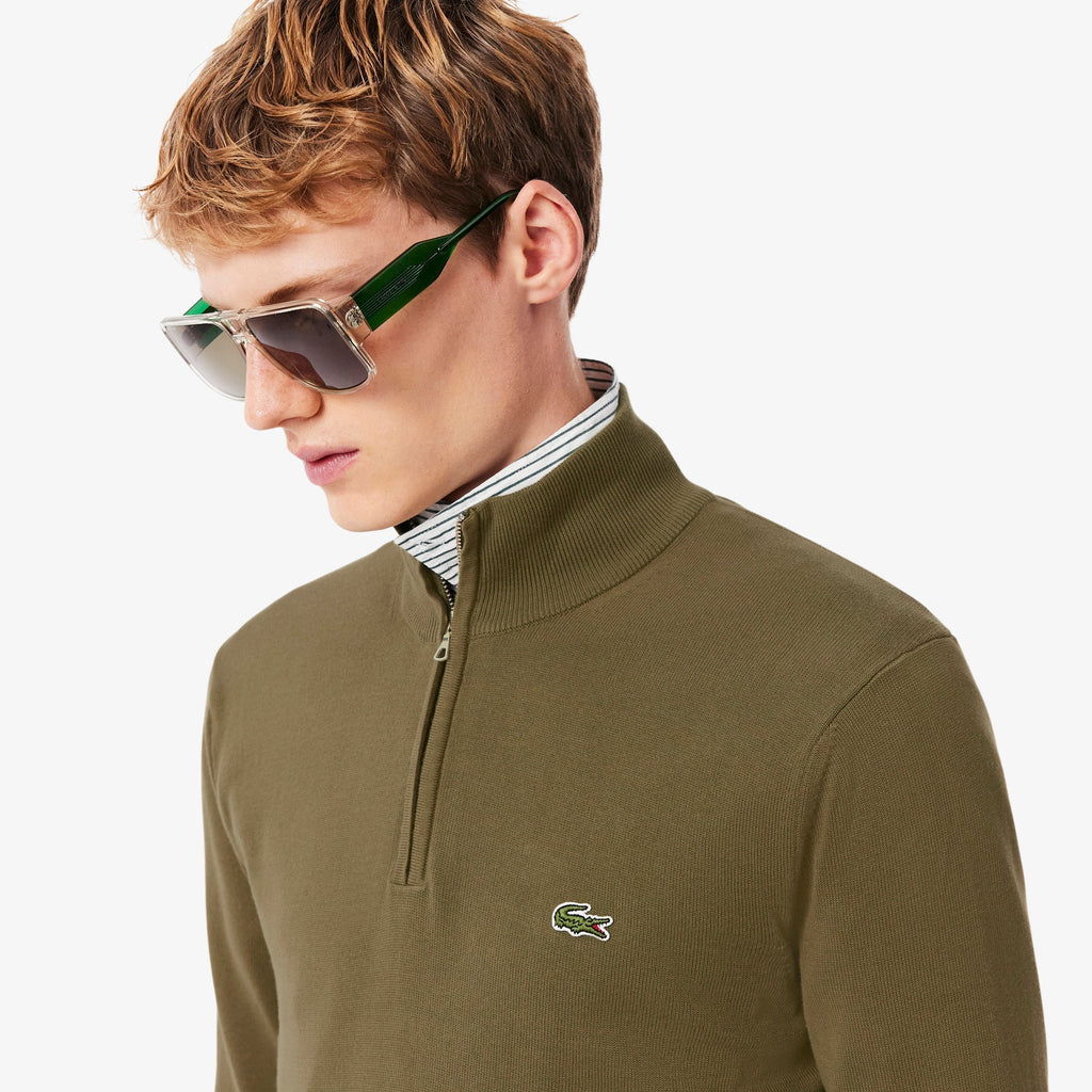 Lacoste Zipped High Neck Cotton Sweater - view 4