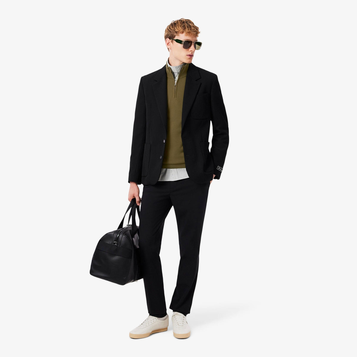 Lacoste Zipped High Neck Cotton Sweater