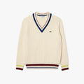 Tennis Style Carded Wool Sweater