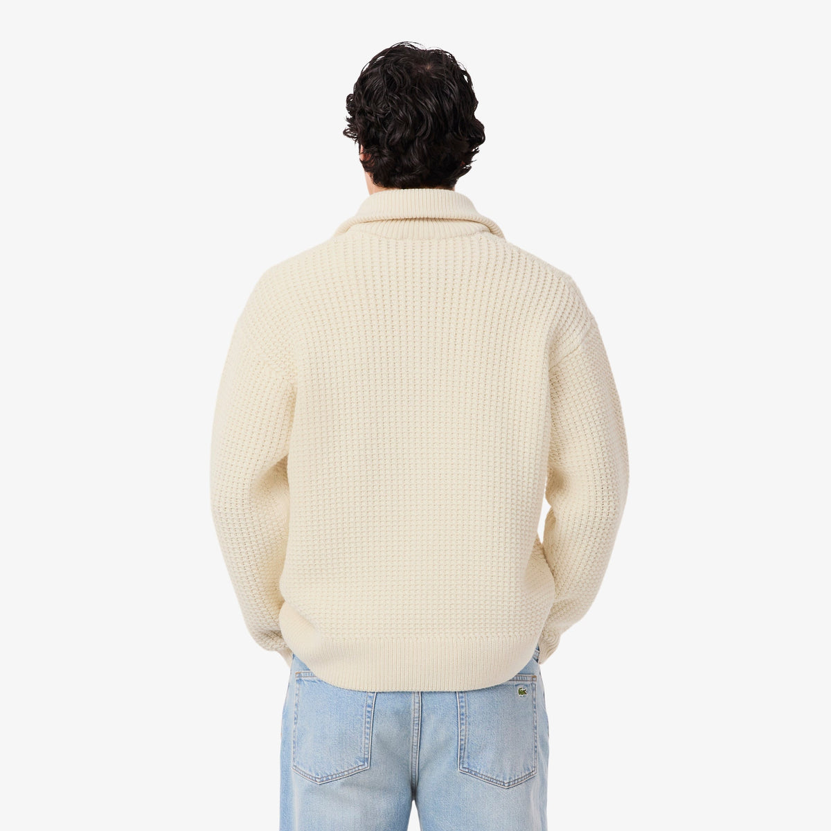 Lacoste High Neck Half Zipper Heavy Wool Sweater - view 6