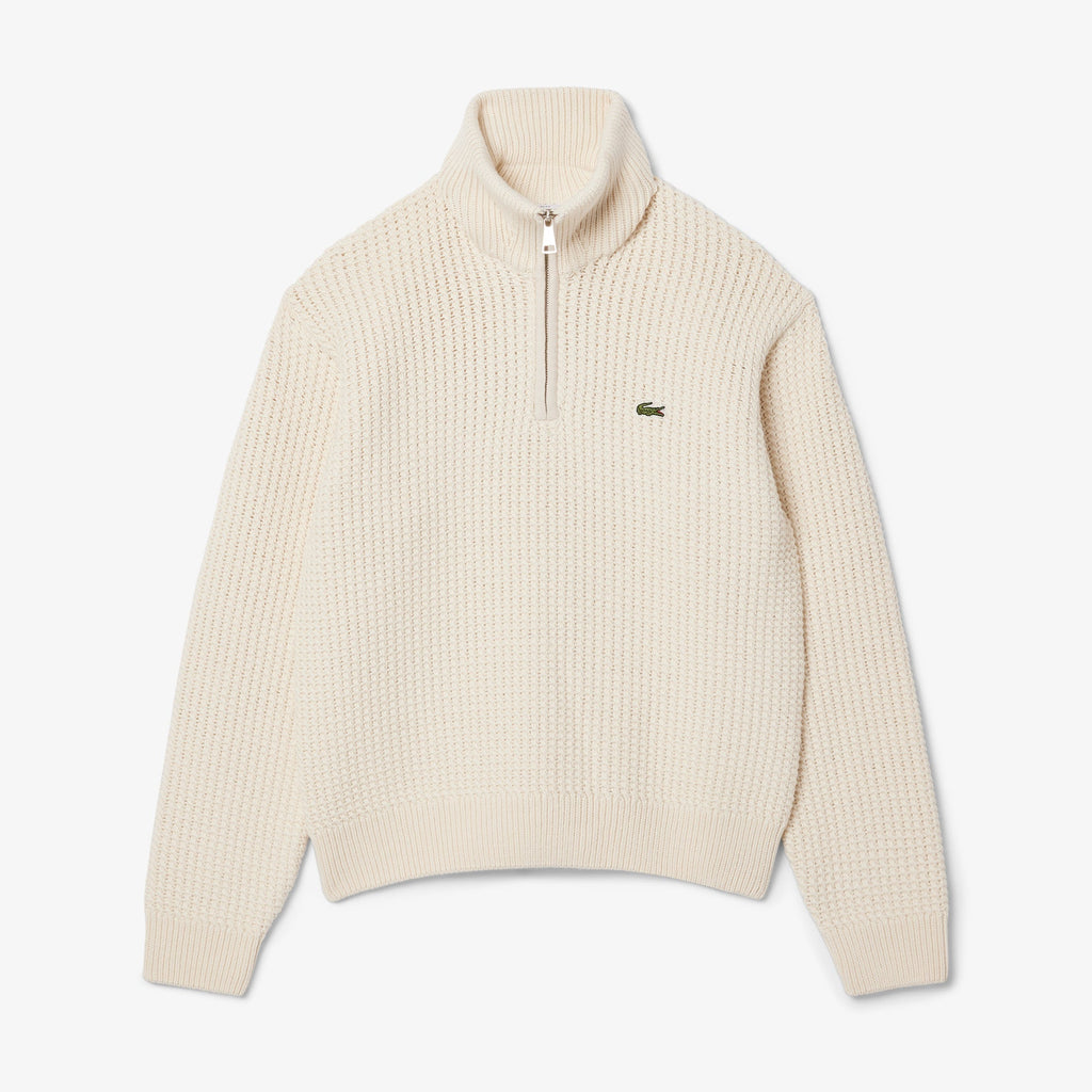 Lacoste High Neck Half Zipper Heavy Wool Sweater - view 3