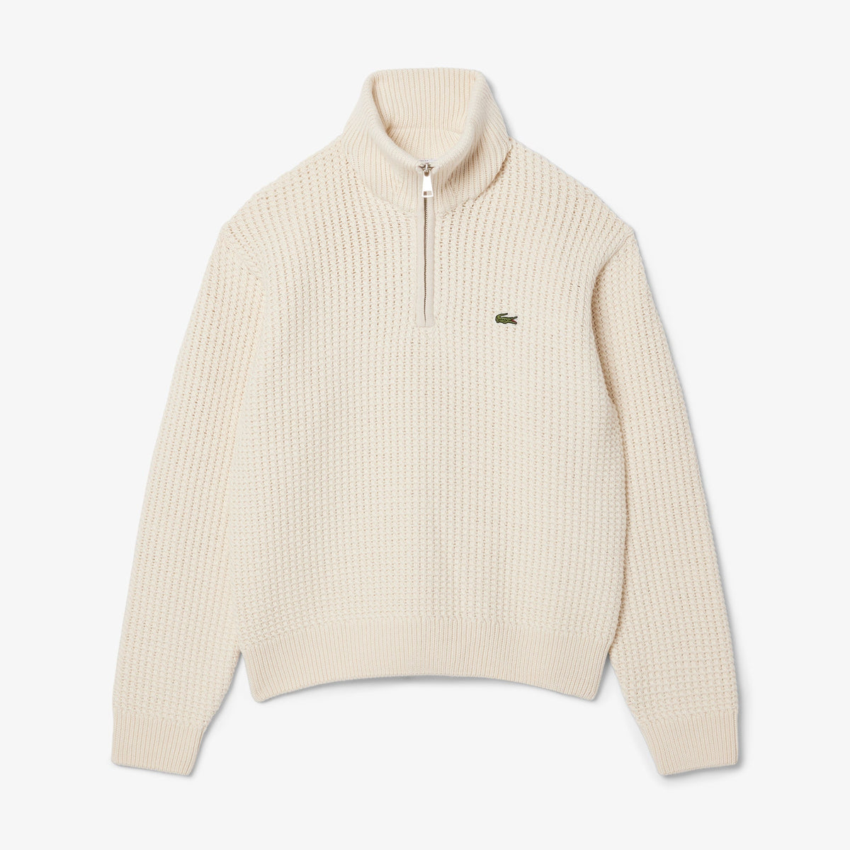 Lacoste High Neck Half Zipper Heavy Wool Sweater - view 3