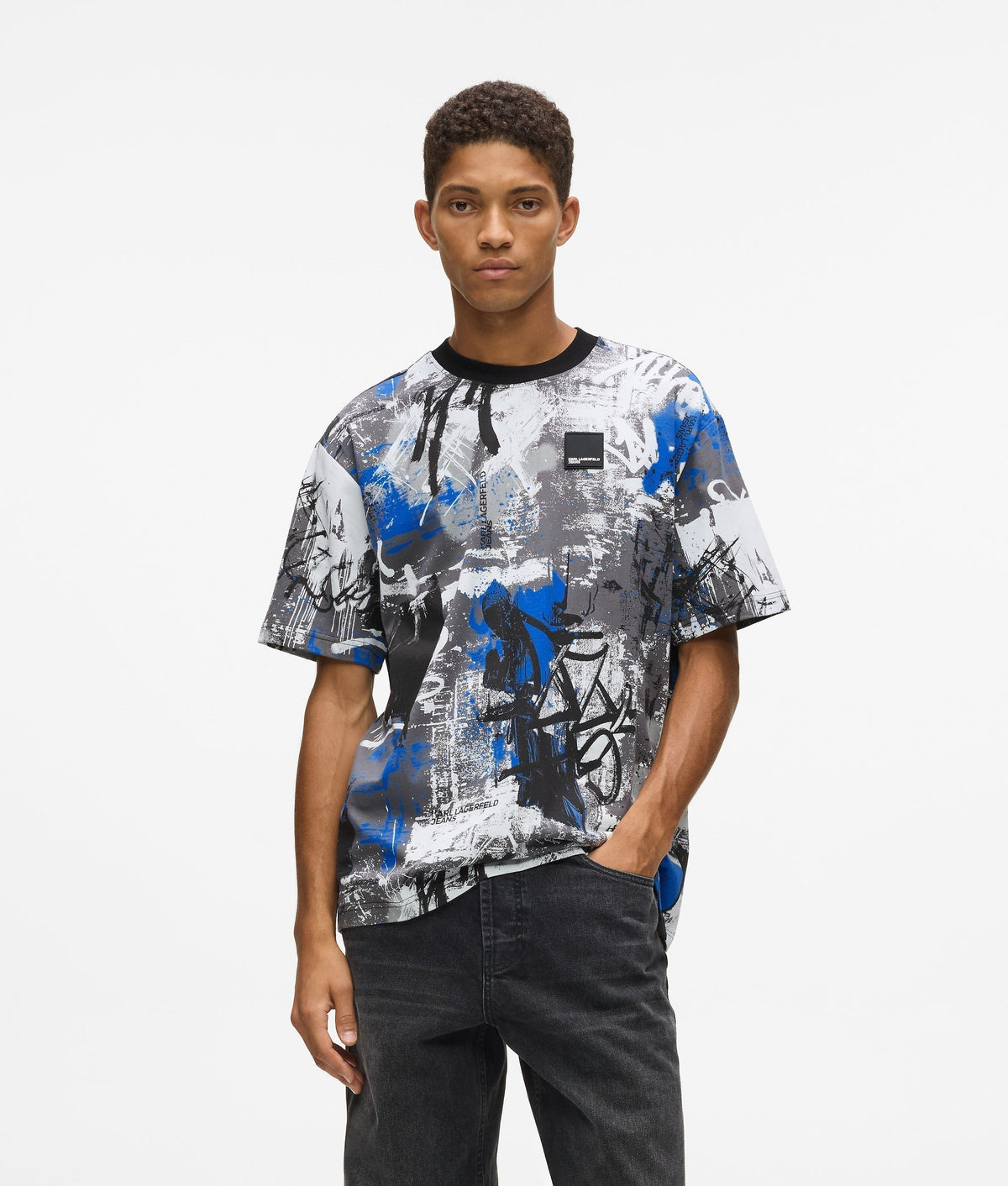 All-over paint-effect T-shirt