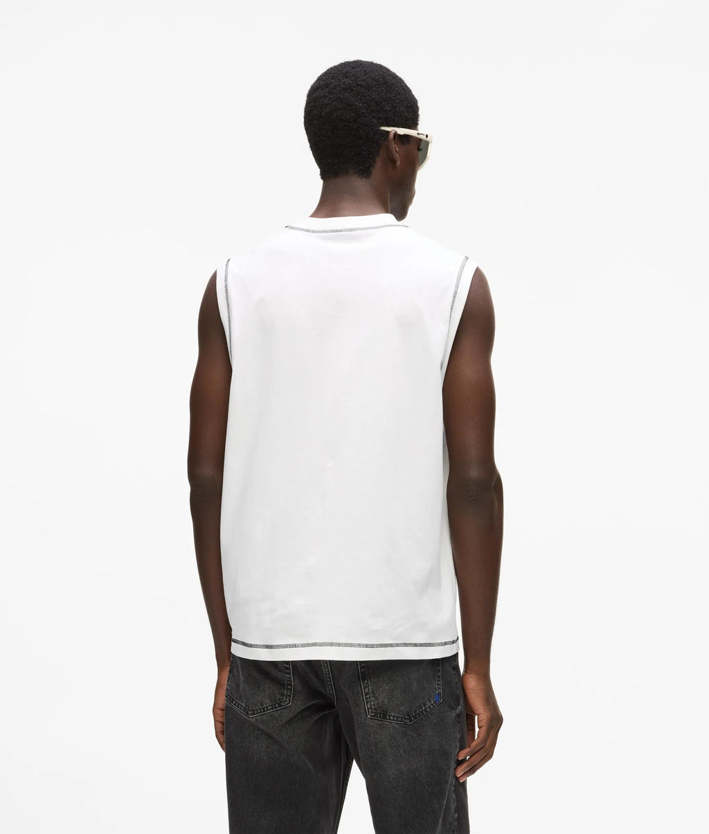 Relaxed contrast stitch tank top
