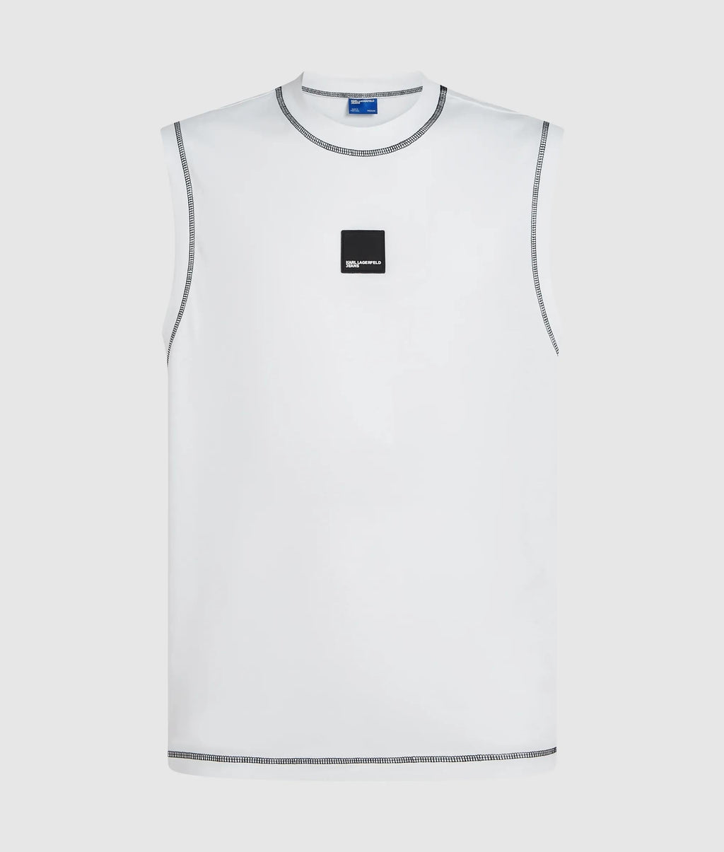 Relaxed contrast stitch tank top