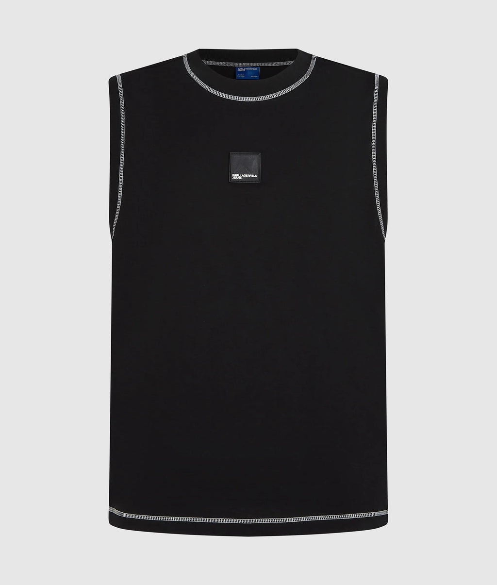 Relaxed contrast stitch tank top