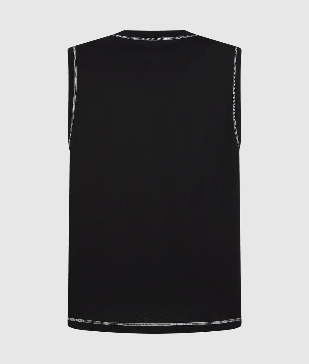 Relaxed contrast stitch tank top