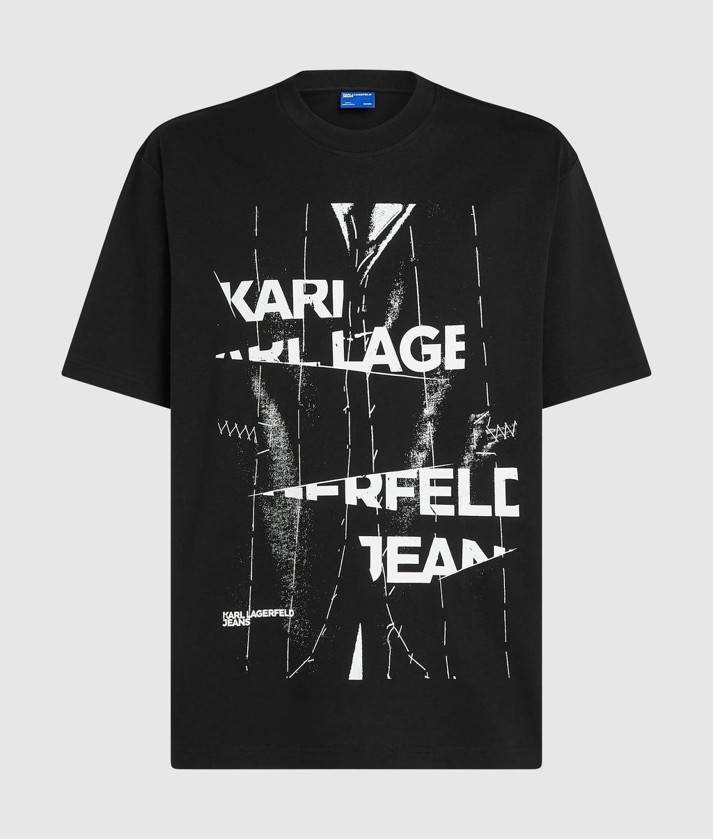 Relaxed pinstripe graphic T-shirt