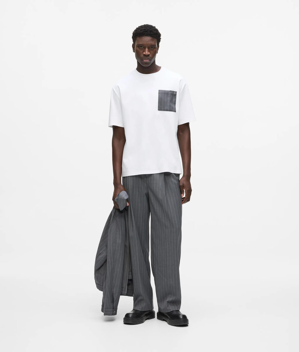 Pinstripe pocket T-shirt
