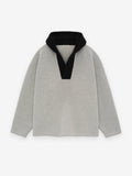 Merino Boucle Polo Hoodie