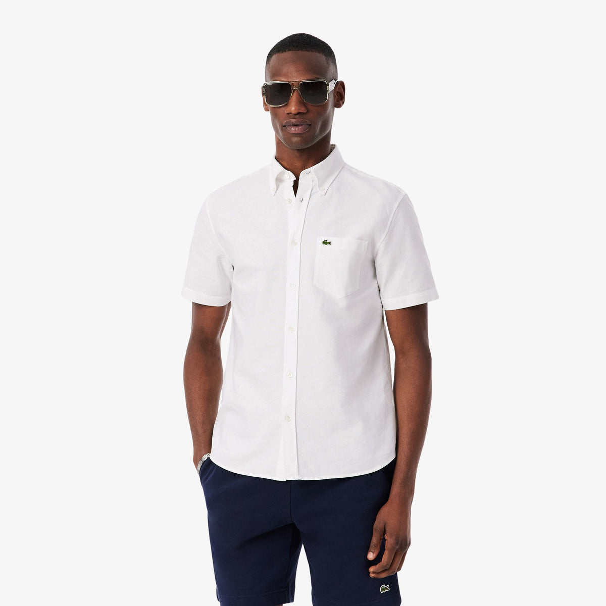 Lacoste Regular Fit Short Sleeved Oxford Shirt