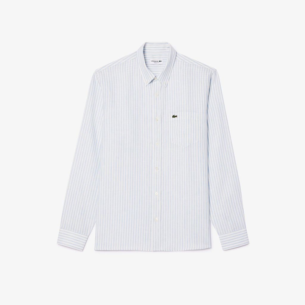 Lacoste Regular Fit Striped Linen Shirt - view 5
