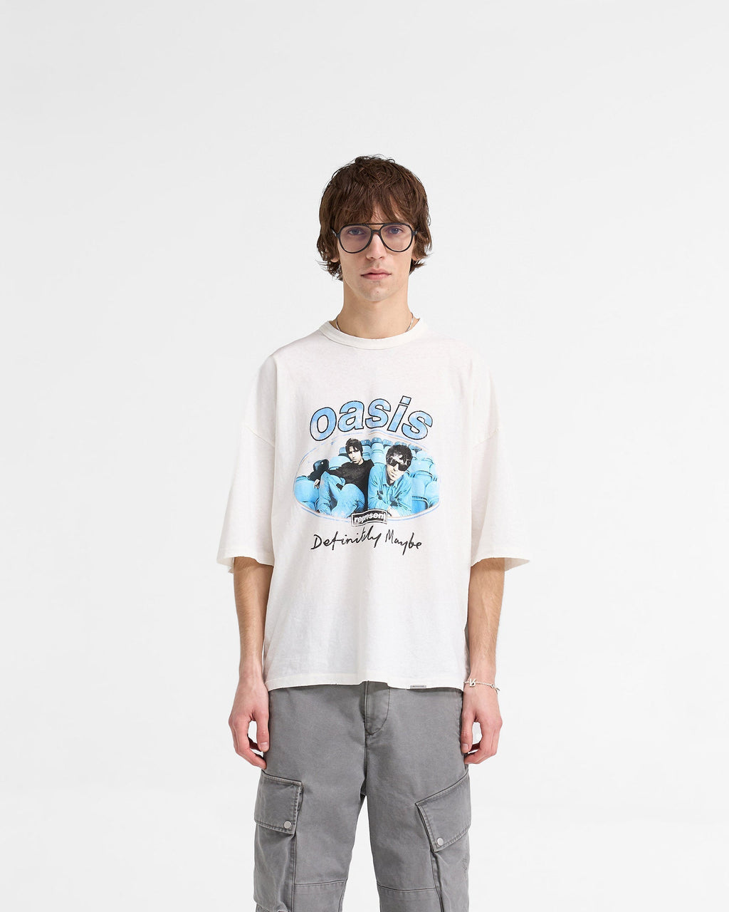 Represent X Oasis Maine Road T-Shirt - Flat White
