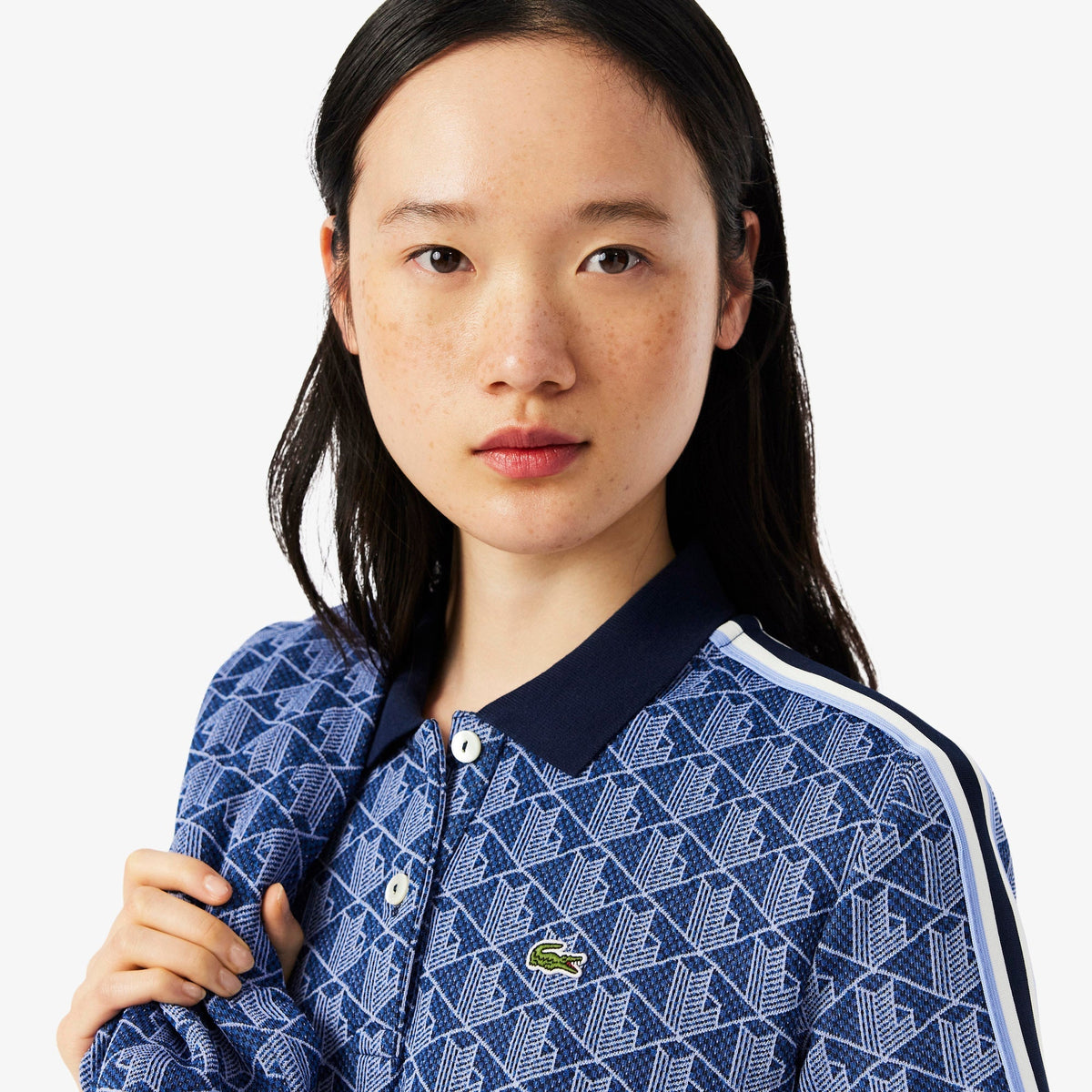 Lacoste Slim Fit Monogram Jacquard Polo Shirt - view 3