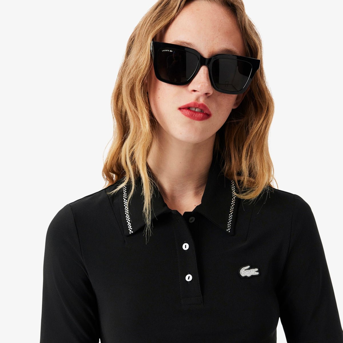 Lacoste L.12.D Slim Fit Diamanté Pop Polo Shirt - view 2