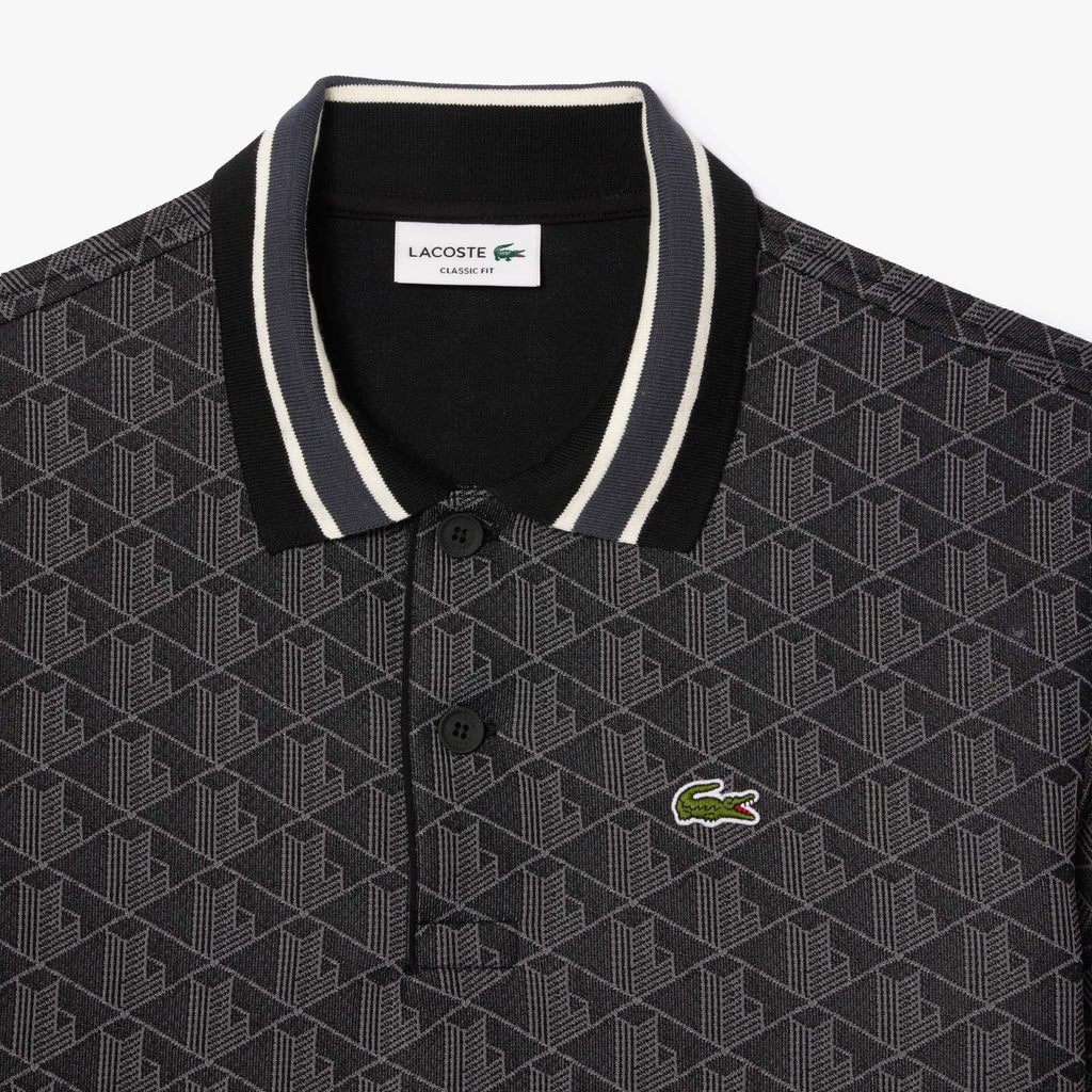 Lacoste Classic Fit Monogram Jacquard Polo Shirt - view 2