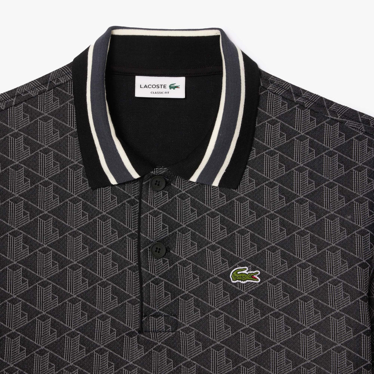 Lacoste Classic Fit Monogram Jacquard Polo Shirt - view 2
