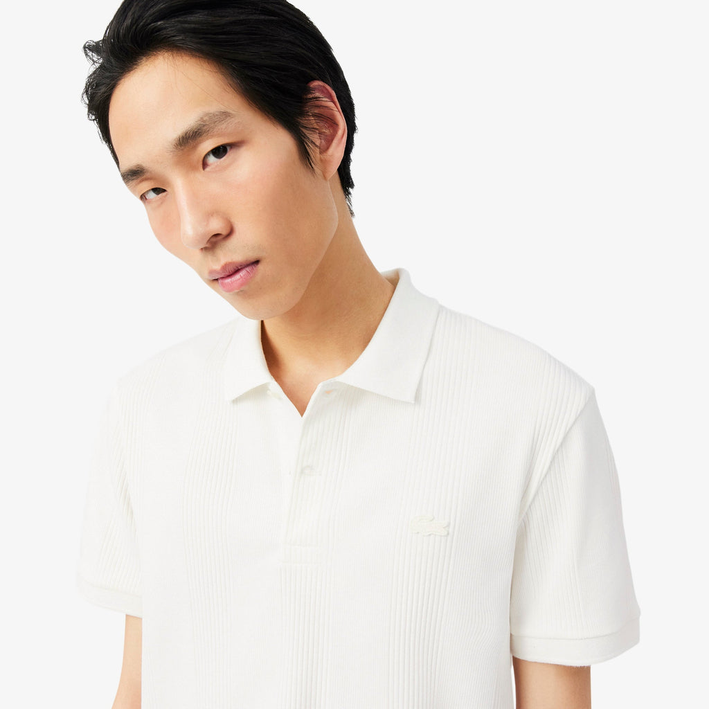 Lacoste Classic Fit Ribbed Knit Polo Shirt - view 3