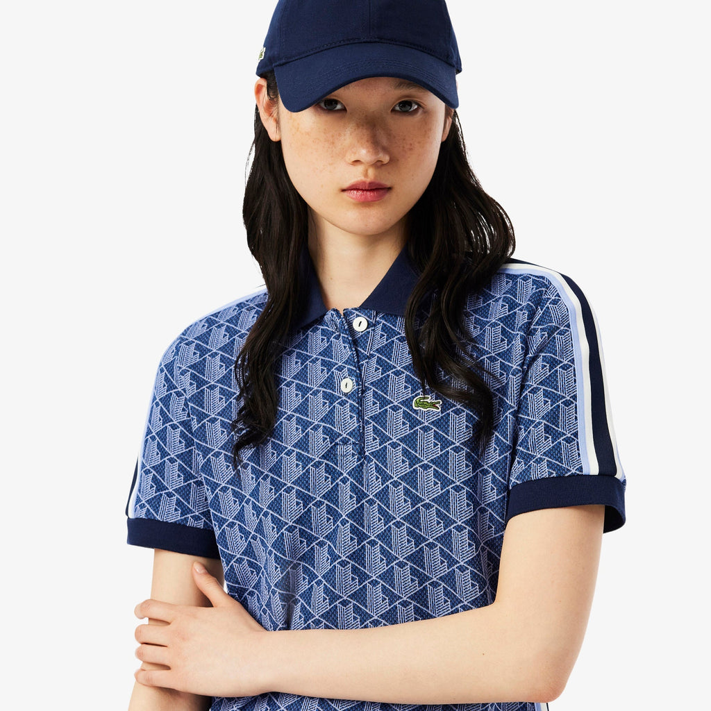 Lacoste Slim Fit Monogram Jacquard Polo Dress - view 2