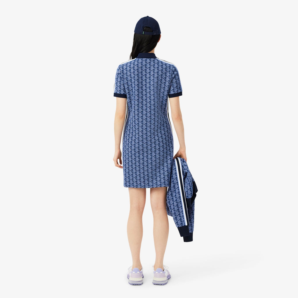 Lacoste Slim Fit Monogram Jacquard Polo Dress - view 3