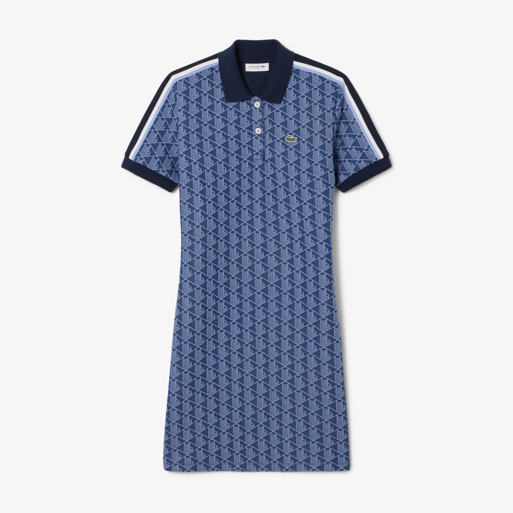 Lacoste Slim Fit Monogram Jacquard Polo Dress - view 4
